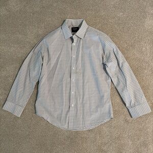 Nordstrom Men's Blue Checkered Shirt Size 16 32-33